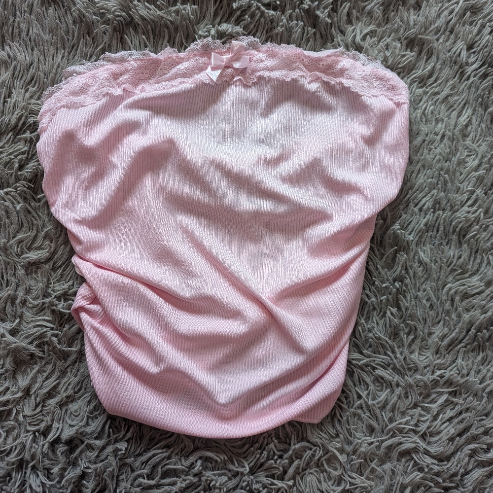 Pink Lacey Tube Top
